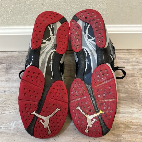 Nike Air Jordan 8 VIII Retro Bred Black Red GS‎ Size 7y Sneakers 305368-022 - Picture 9 of 16